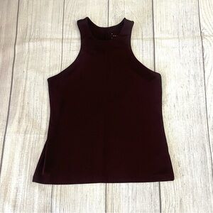 a new day Women’s Deep Burgundy Brown Racerback Ribbed Tank Top Size Medium